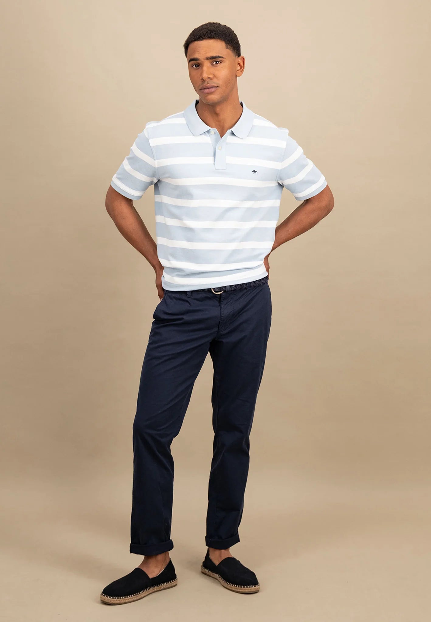 Cotton Polo Shirt With Stipes