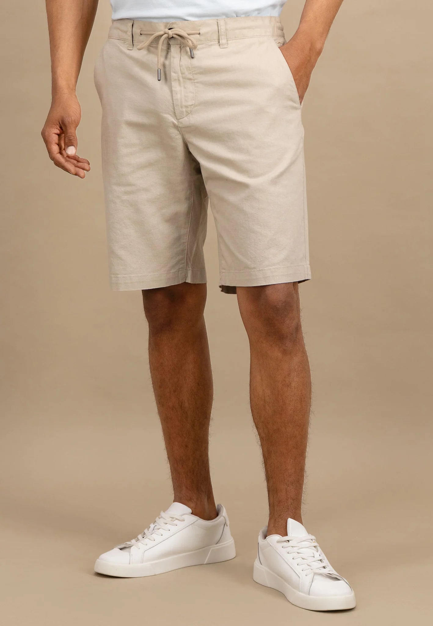 Cotton-Linen Blend Short With Drawstring