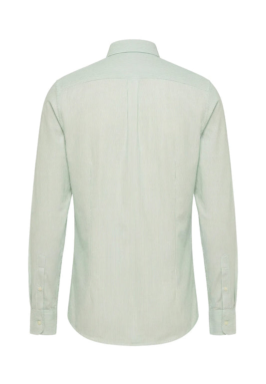 Oxford Cotton Shirt, Striped Mint