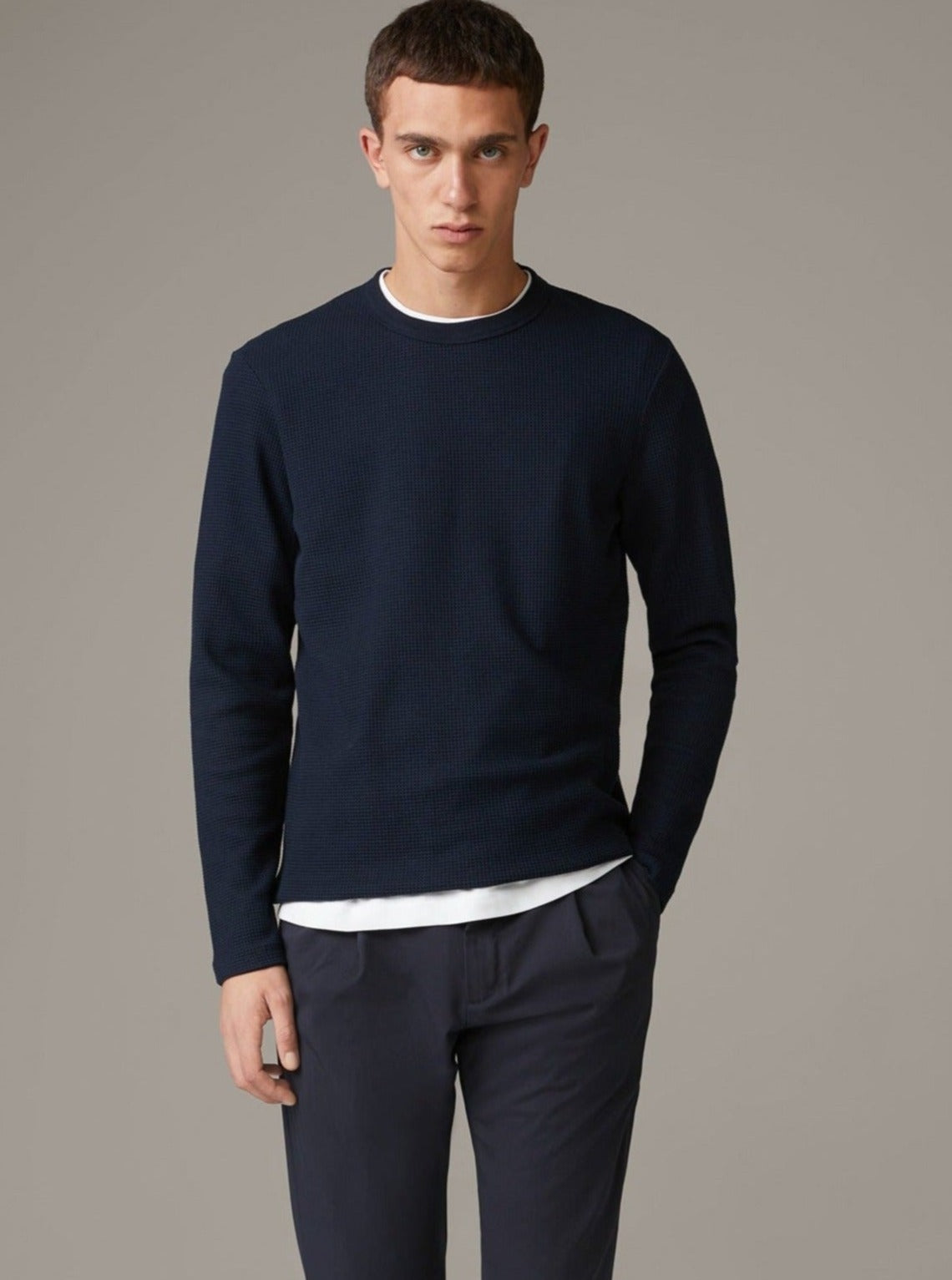 STRELLSON Flex Cross Walt Long-sleeved T-shirt, Navy