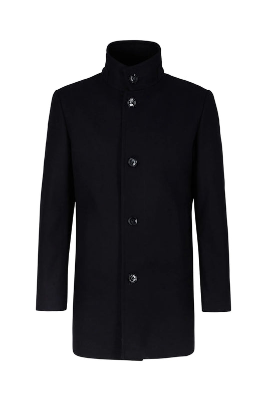 Finchley Blended Wool Coat, Navy