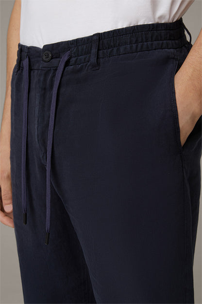 STRELLSON Jogger Linen Pants, Navy