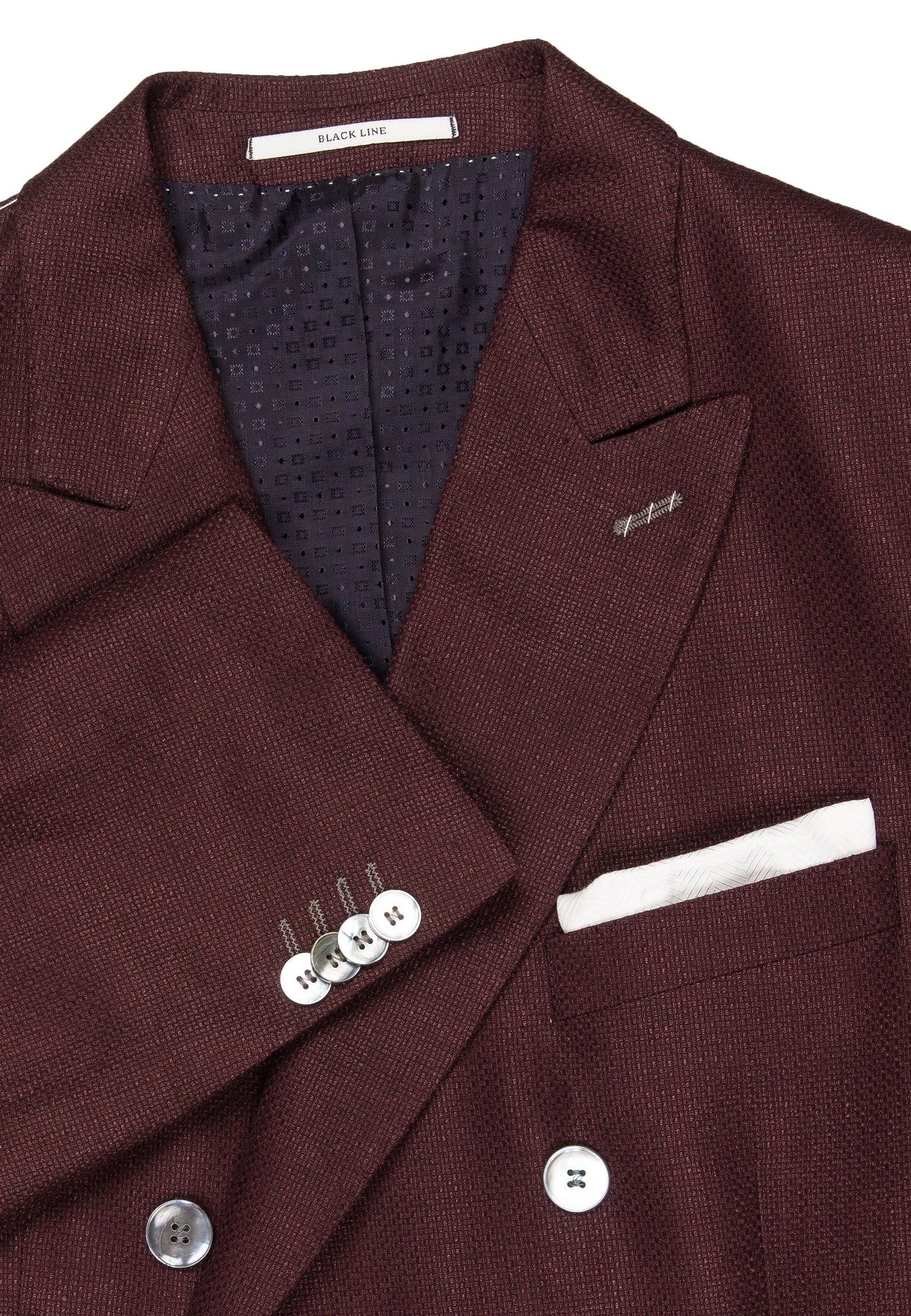 CARL GROSS Double Breasted Blazer, Burgundy