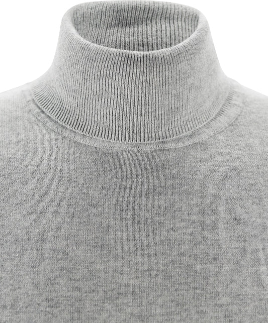 Roll-Collar Pullover, Light Grey