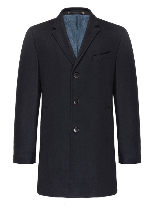 Wool & Cashmere Blend Coat, Navy