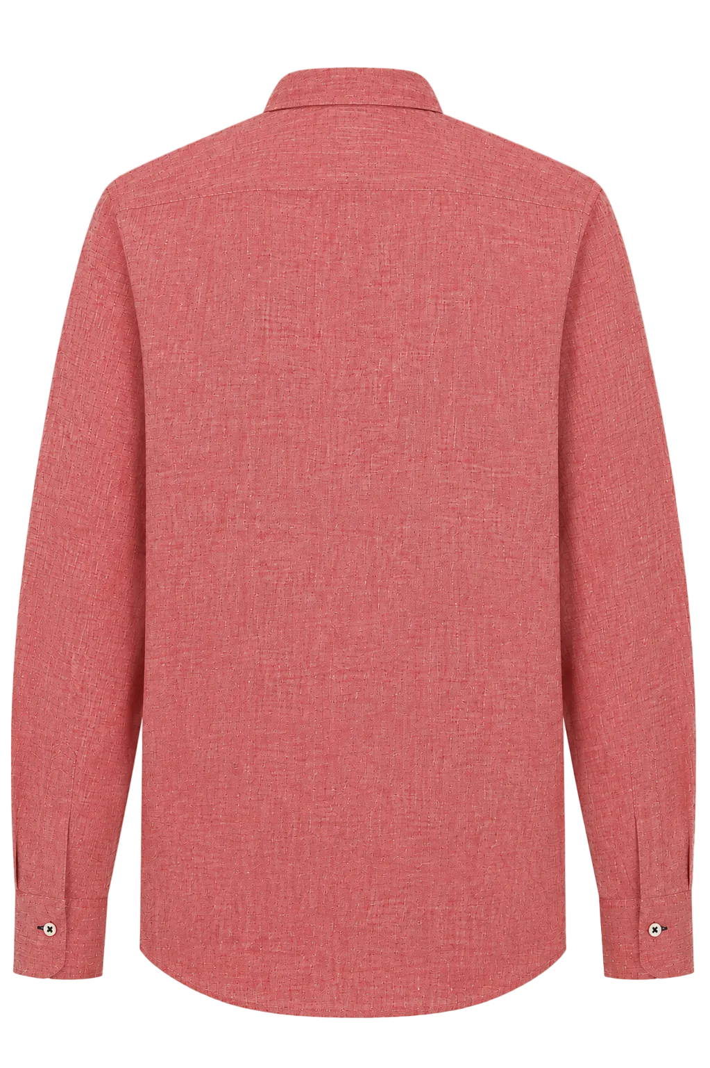 Blue Salina Linen Shirt, Ruby Red