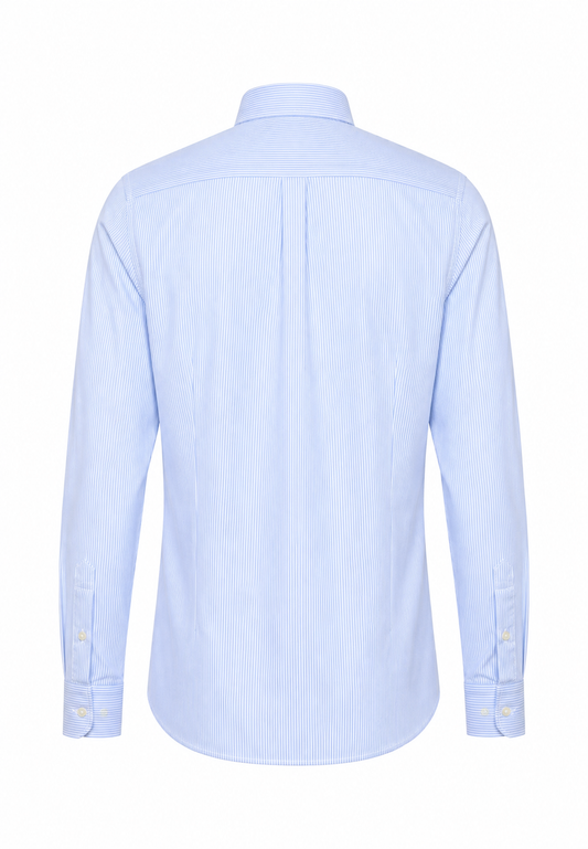 Oxford Cotton Shirt, Striped Blue