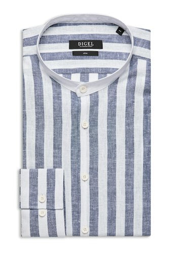 DIGEL Koen Linen Shirt, White striped
