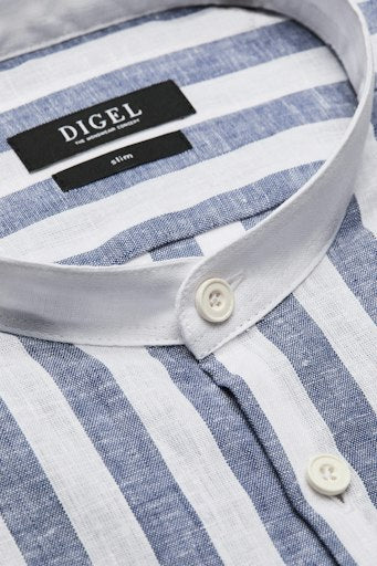 DIGEL Koen Linen Shirt, White striped