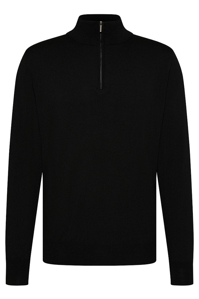 Half-Zip Knit Sweater, Dark Grey