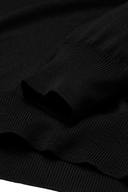 Half-Zip Knit Sweater, Black