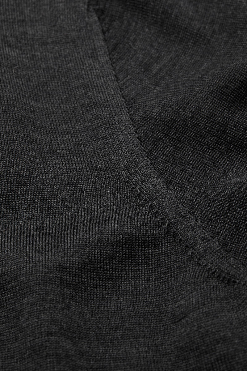 Round Neck Pullover, Charcoal