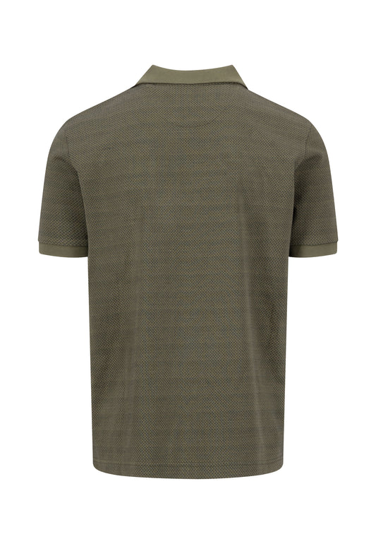 Structured Pattern Polo Shirt, Olive