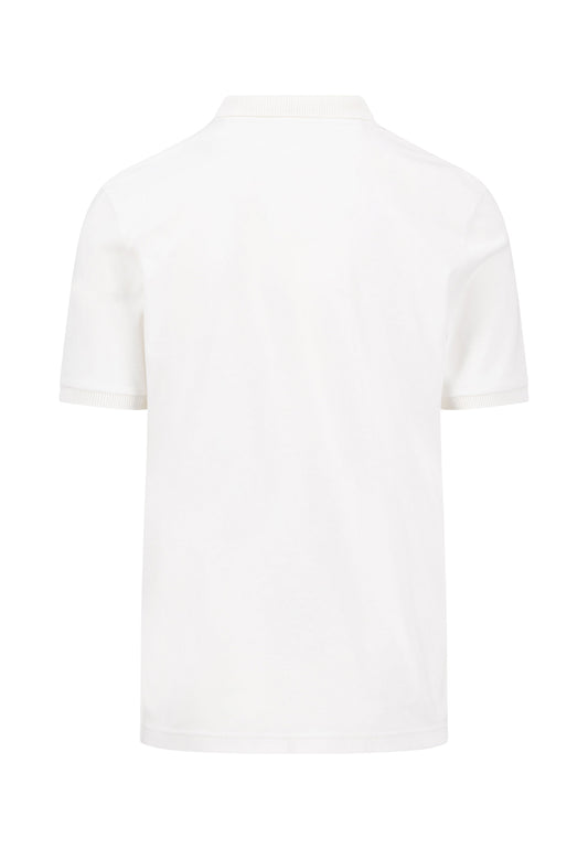 Pre-Shrunk Cotton Polo with a Classic Collar, Off White