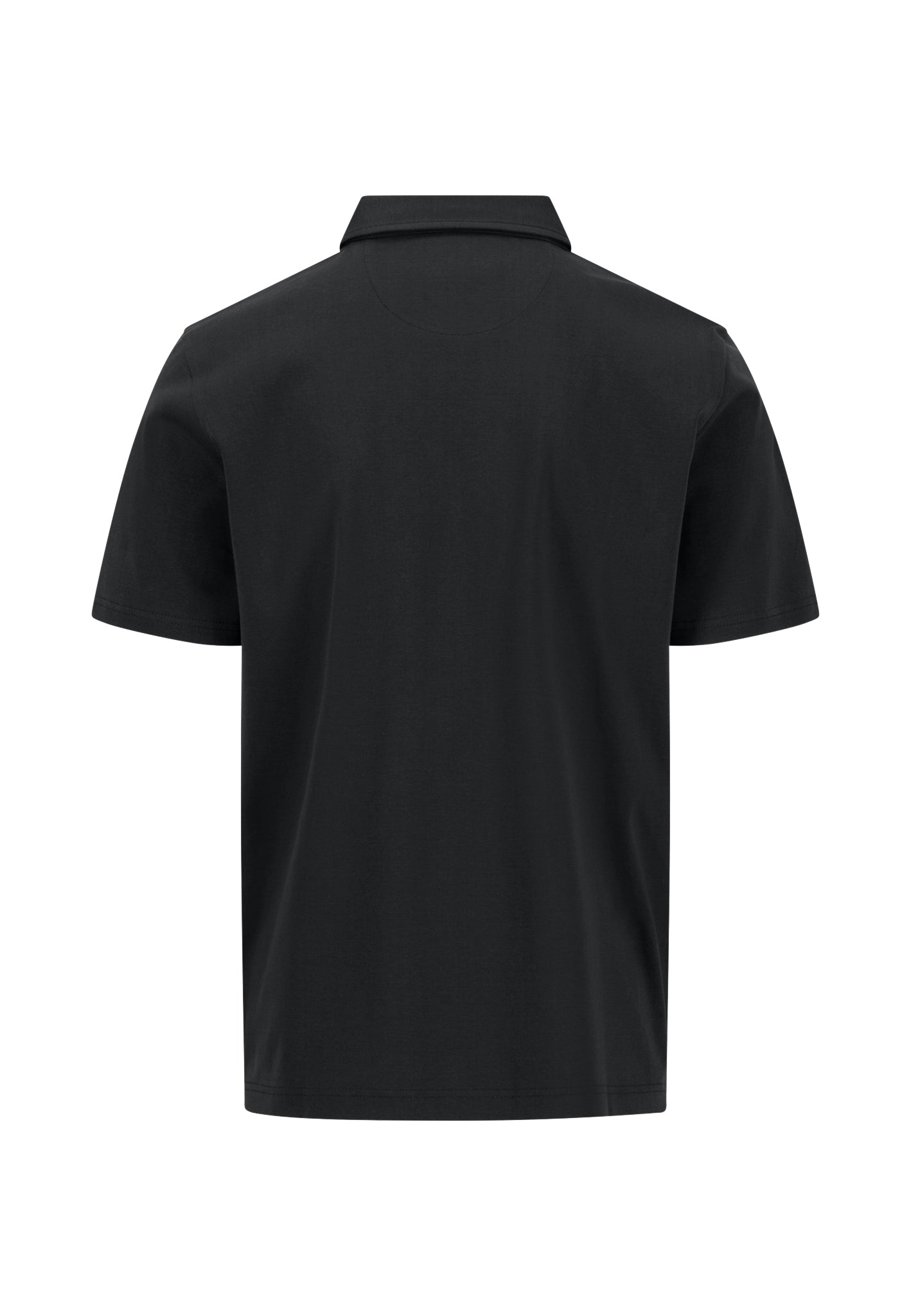 Cotton Polo Shirt with a Classic Polo Collar, Black