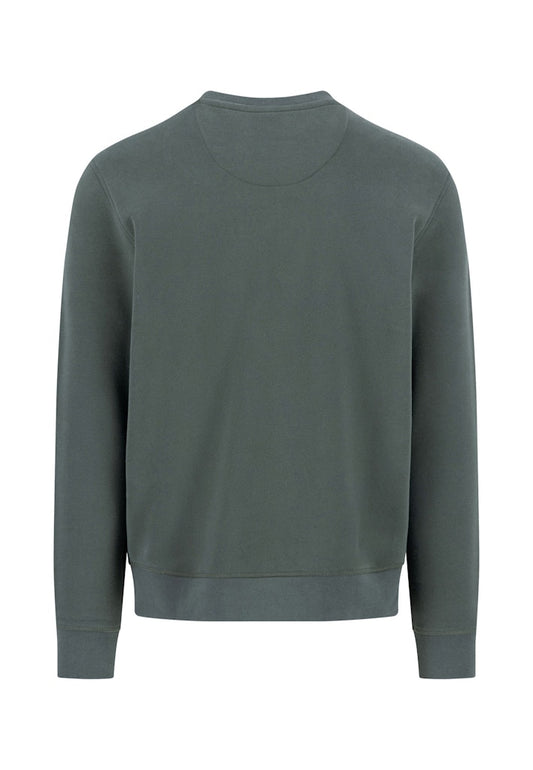 Cotton Round Neck Sweatshirt, Olive