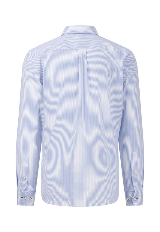 Soft Cotton Oxford Shirt, Striped Blue