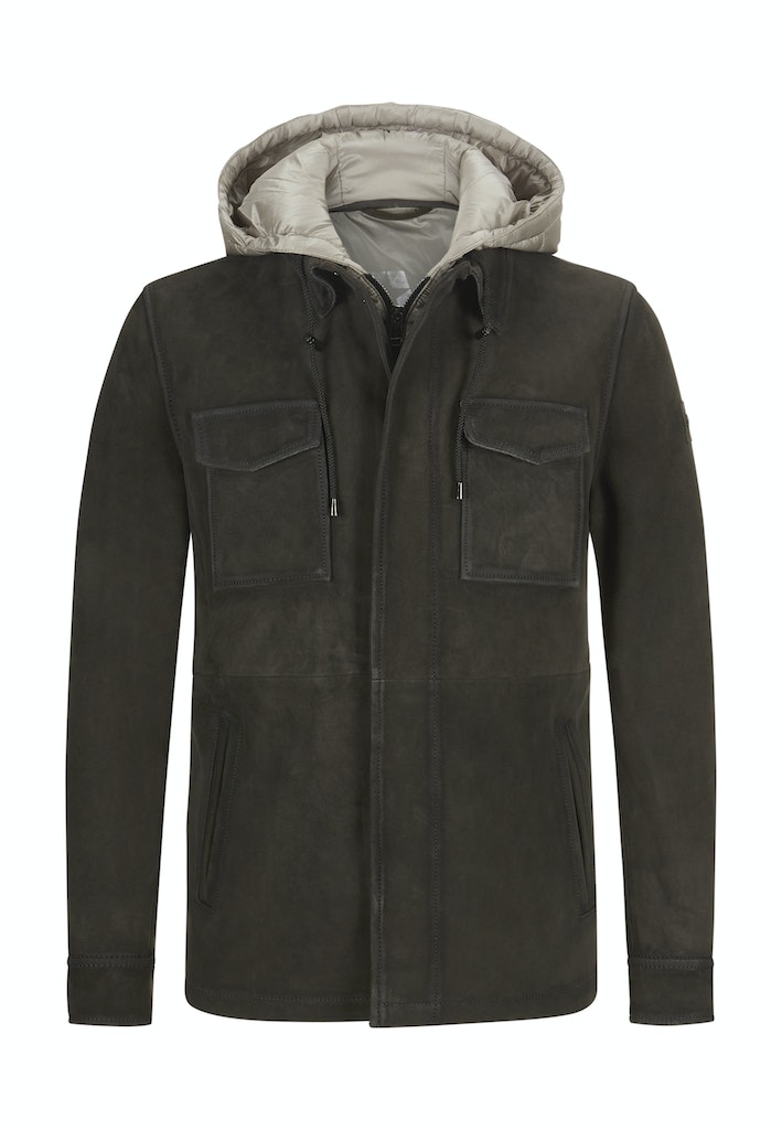 MILESTONE Leather jacket MS Joker, goat suede, Grey-brown