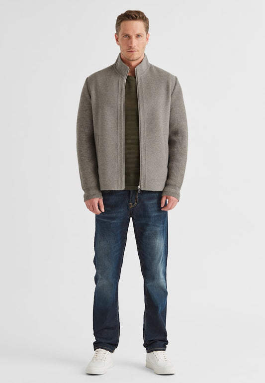 Kennedy Jacket, Wool Stretch, Light Grey
