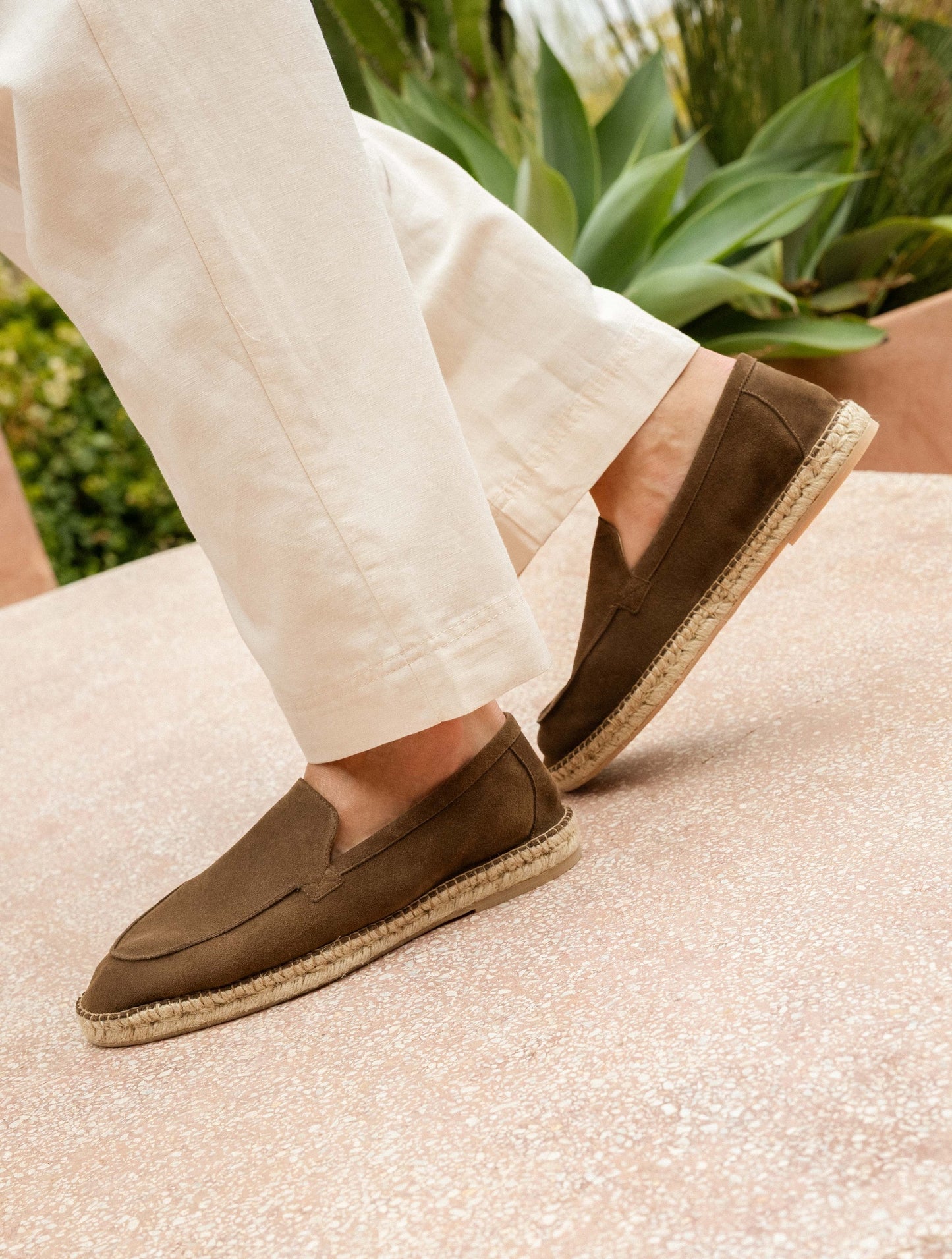 Salvador Suede Loafers, Khaki Brown