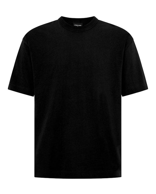 Black t-shirt on a white background