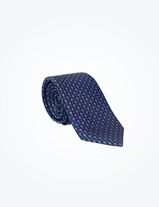 Atelier F&B Blue Dotted Silk Tie