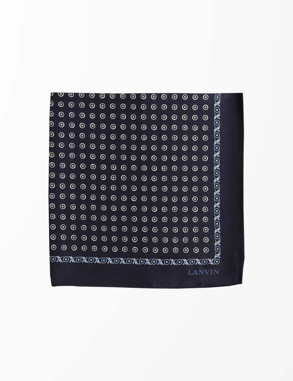 Lanvin Silk-Twill Navy Pocket Square