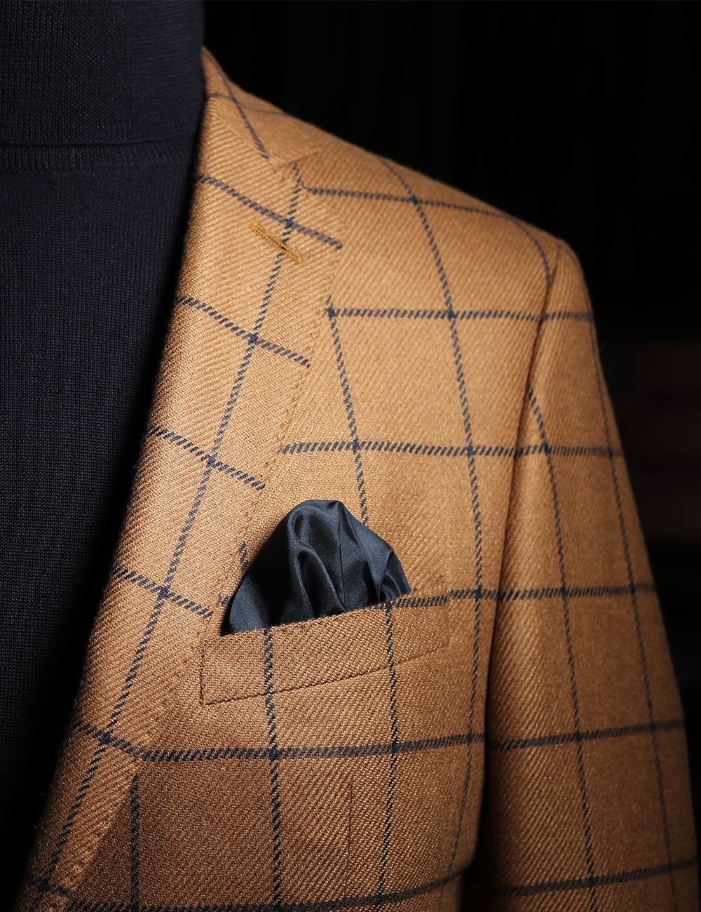 Baby Camel Hair and Wool Blazer, Beige Checked