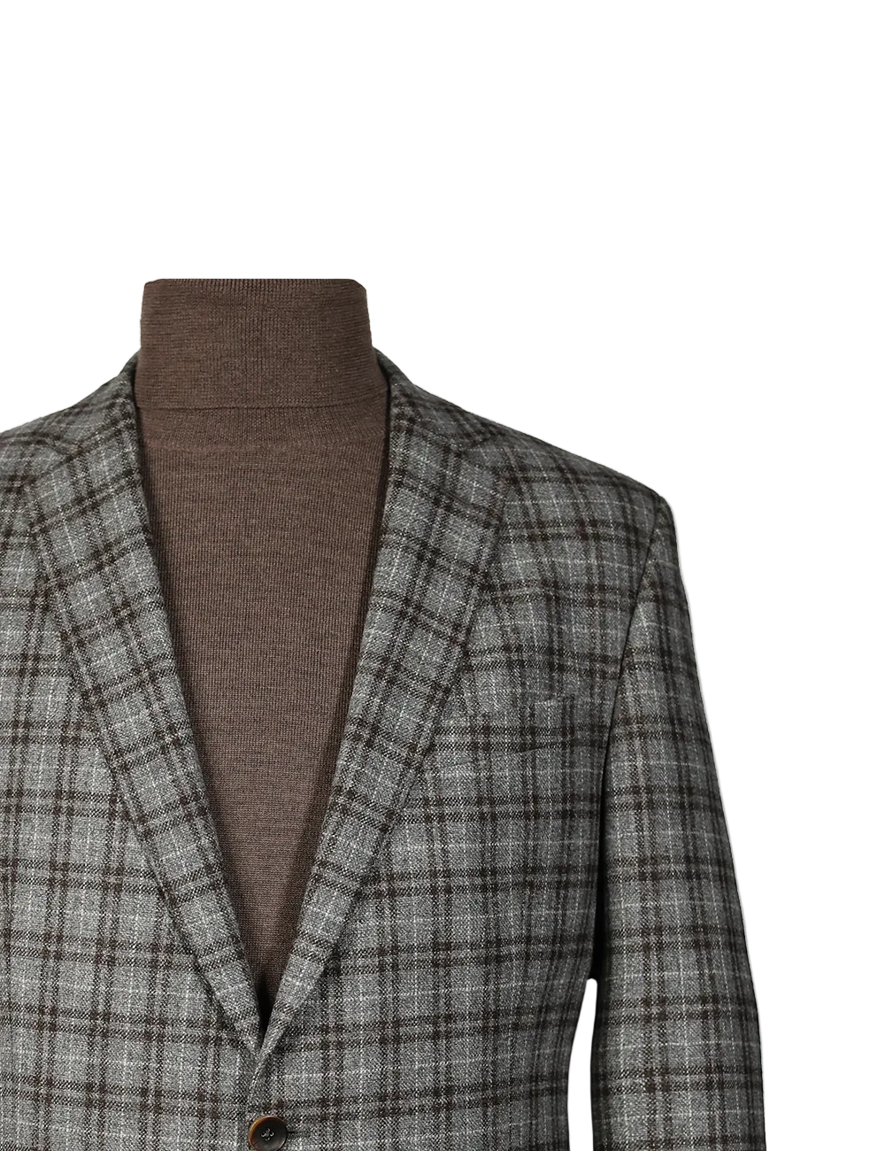 Merino Wool Blazer, Grey Checked