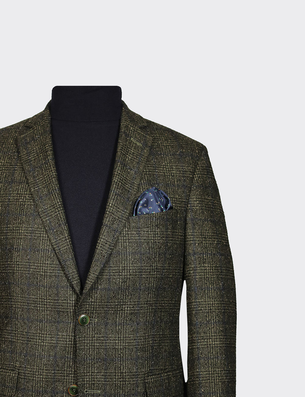CARL GROSS New Wool Blazer, Patterned Green