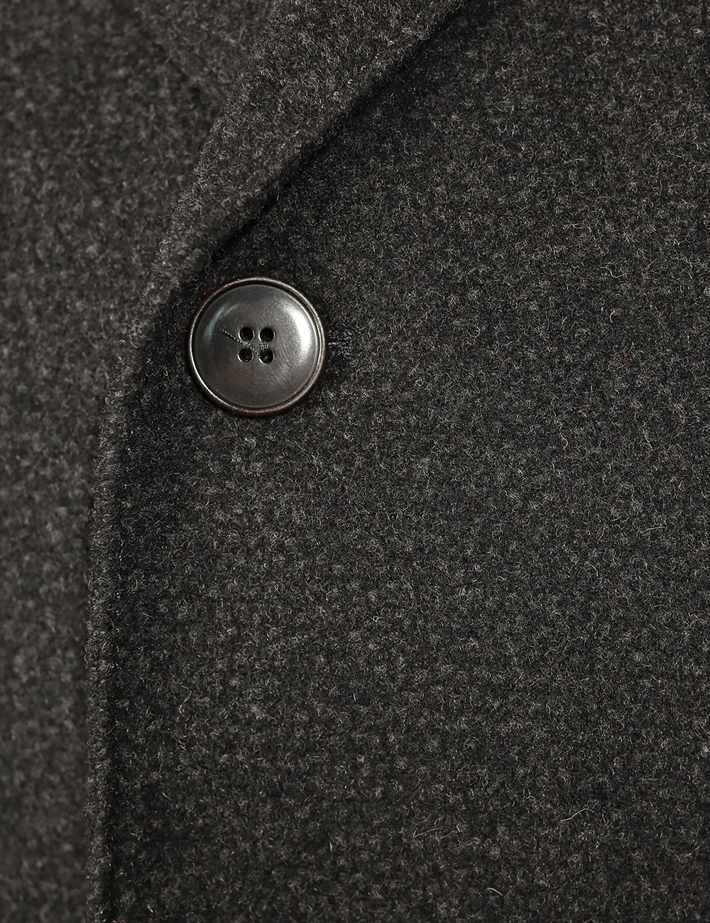Fishbone Wool Coat, Charcoal