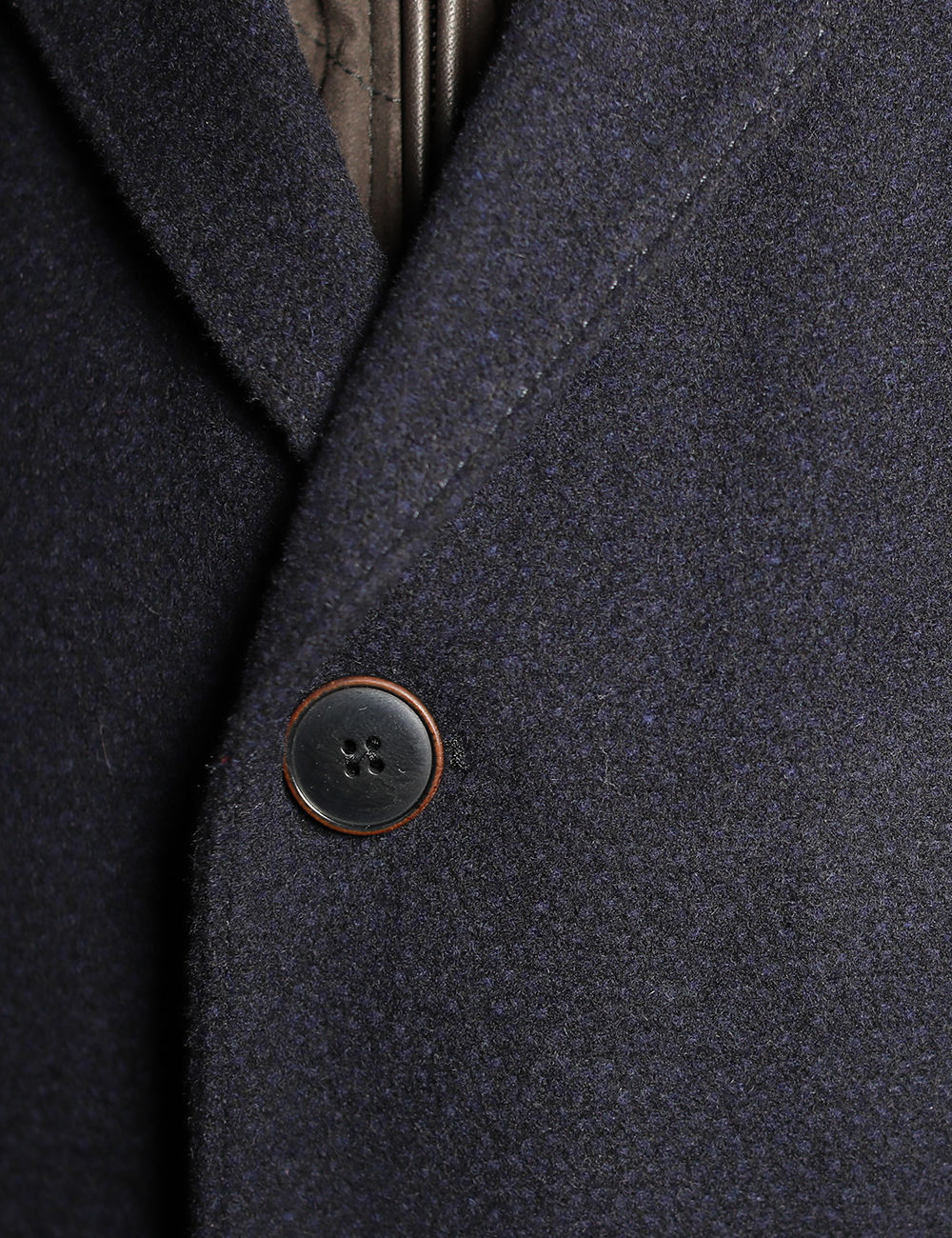 Fishbone Wool Coat, Navy