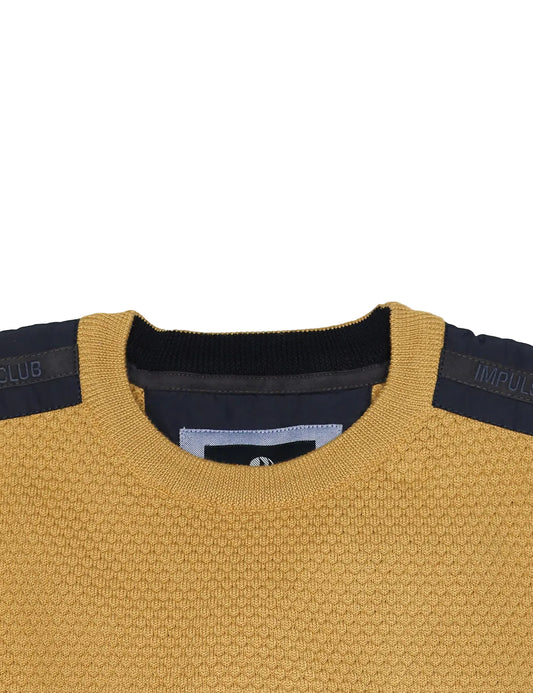 Round Neck Blended Knit, Yellow