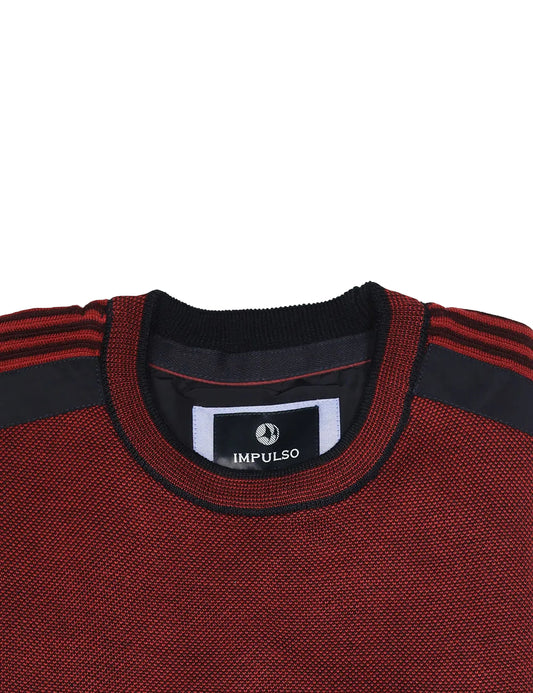 Round Neck Blend Knit, Burgundy