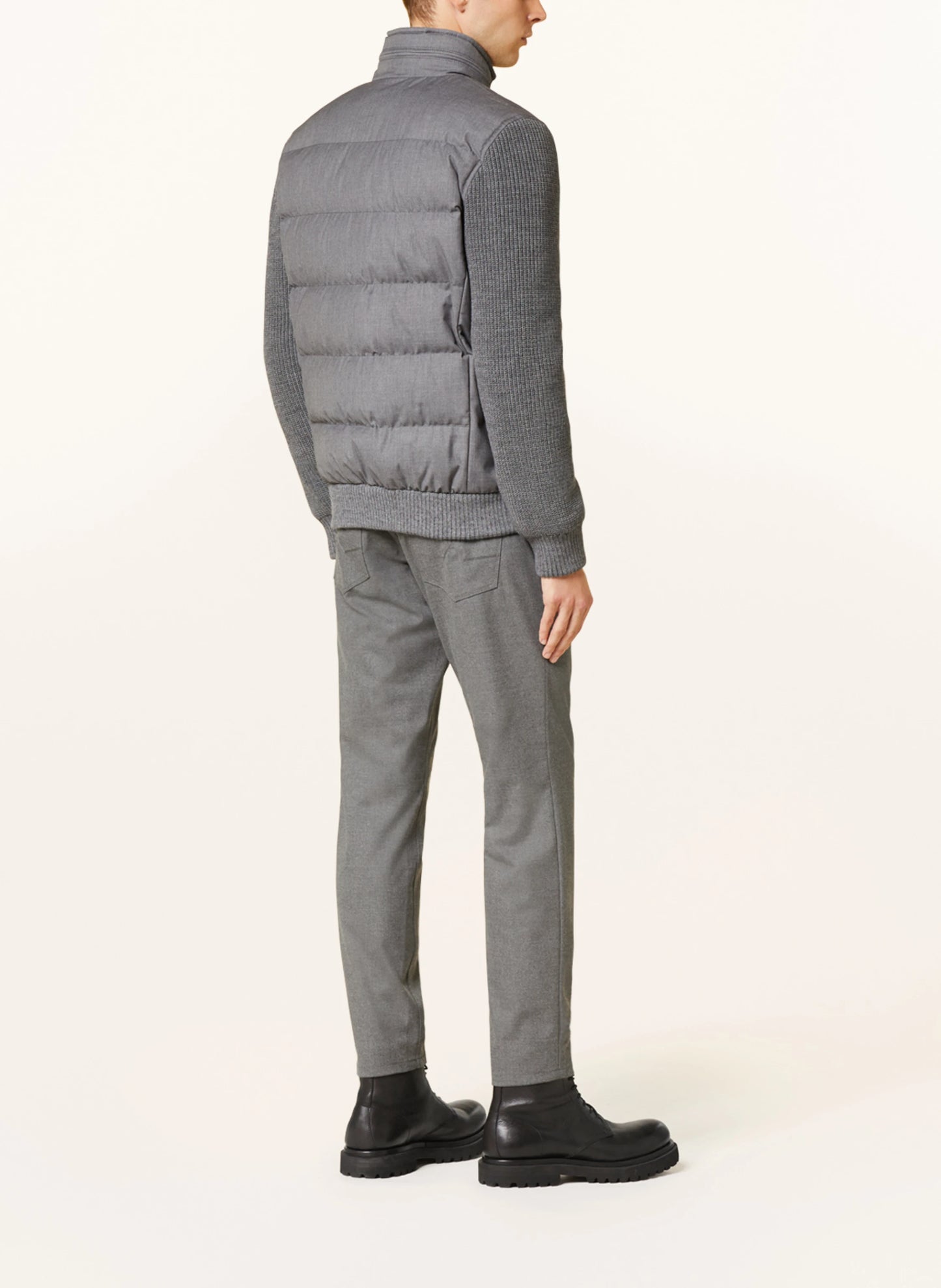 DIGEL Down Jacket DRACO in a Material Mix, Grey