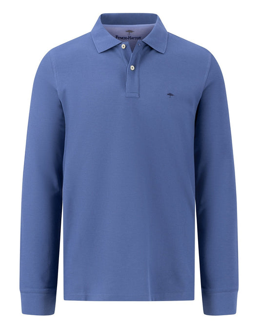 FYNCH-HATTON Long Sleeve Polo Shirt Blue