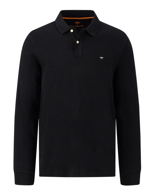 FYNCH-HATTON Long Sleeve Polo Shirt Black