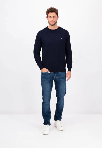 FYNCH-HATTON Knitted Sweater, Navy