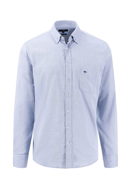 FYNCH-HATTON Two-Tone Twill Shirt, Light Blue