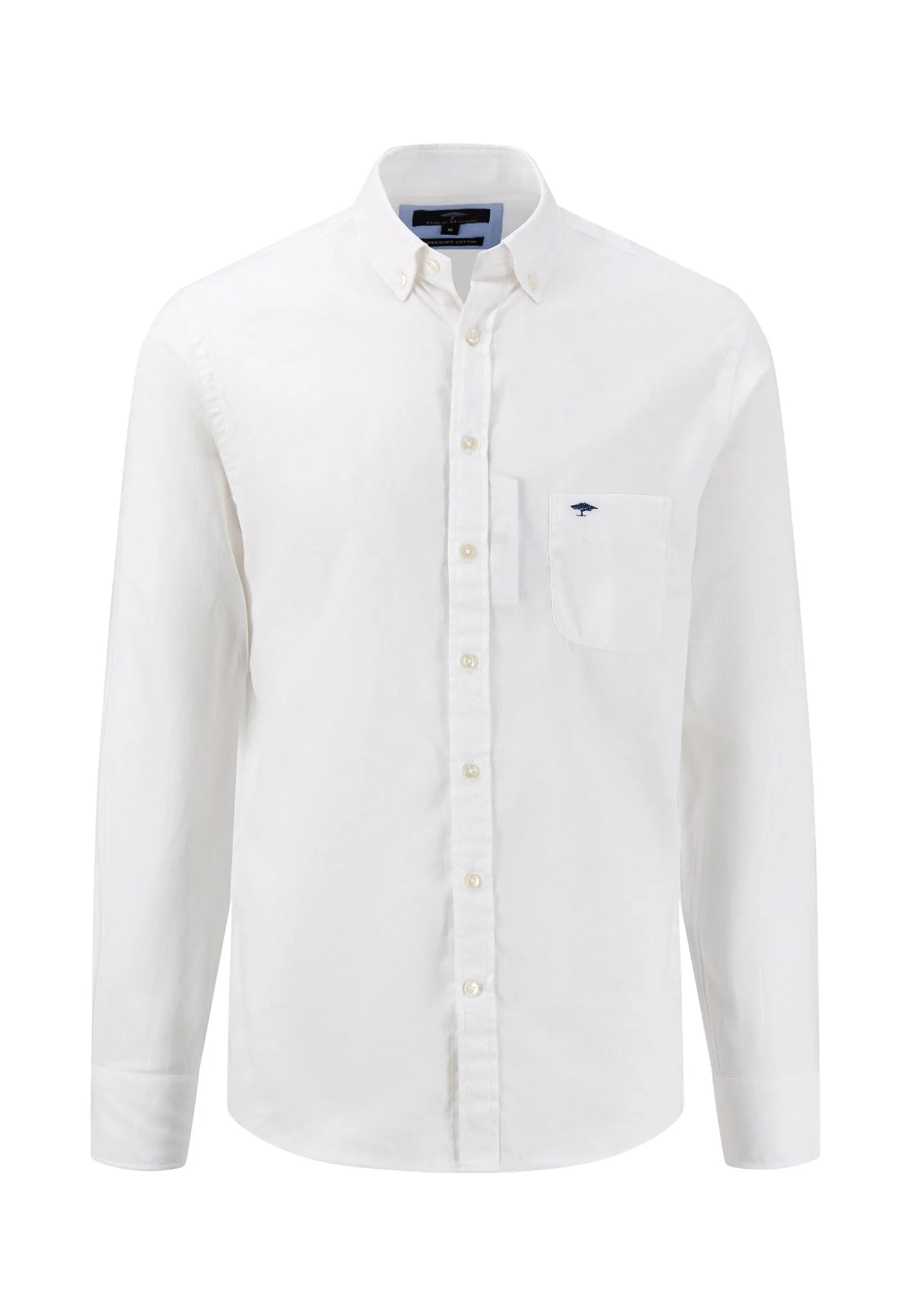 FYNCH-HATTON Two-Tone Twill Shirt, White