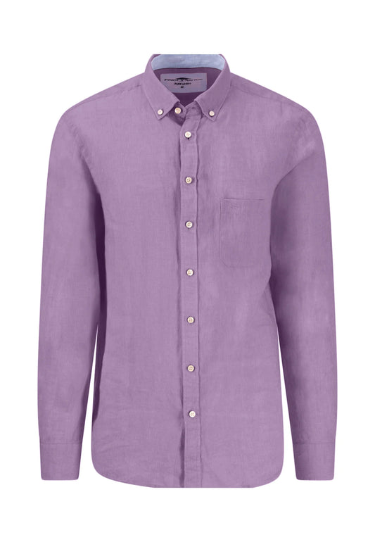 Linen Shirt With Button-Down Collar