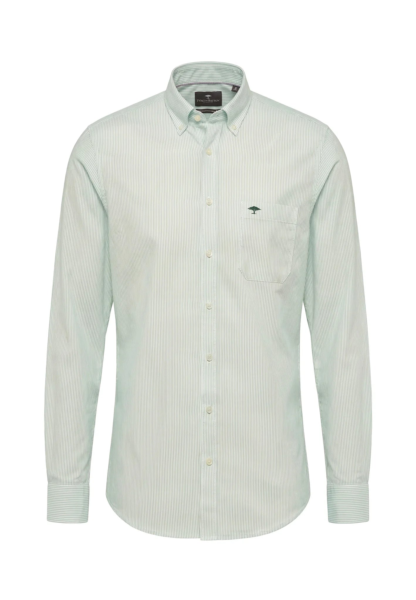 Oxford Cotton Shirt, Striped Mint