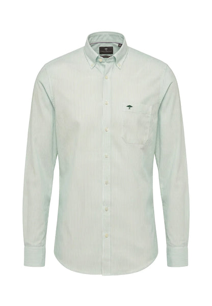 Oxford Cotton Shirt, Striped Mint