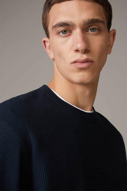 STRELLSON Flex Cross Walt Long-sleeved T-shirt, Navy