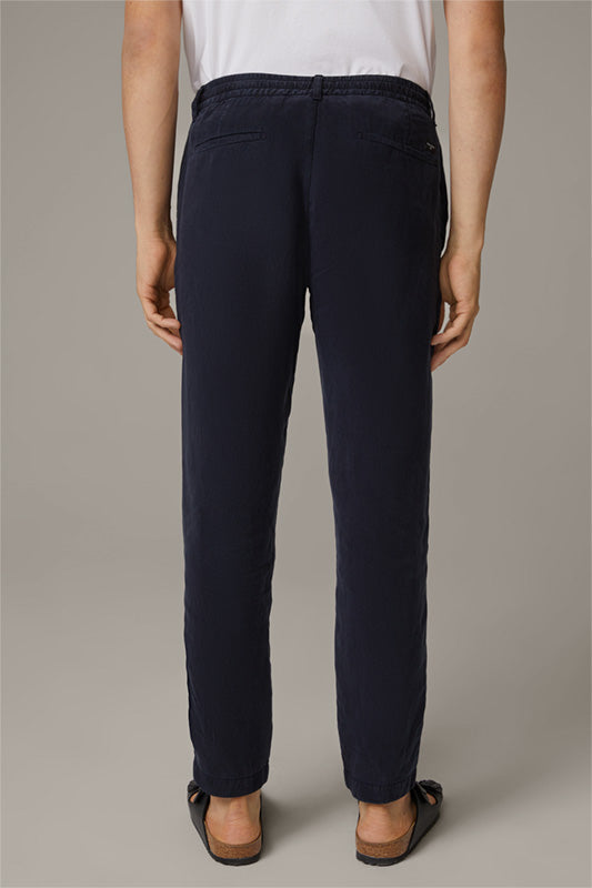 STRELLSON Jogger Linen Pants, Navy