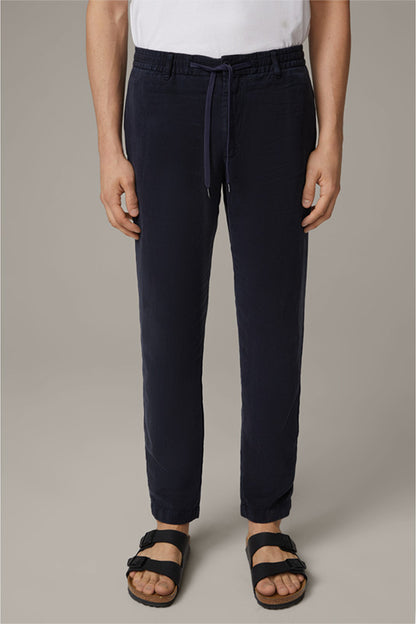 STRELLSON Jogger Linen Pants, Navy