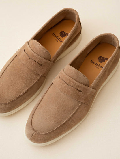 Bormes Suede Leather Loafer, Antilope