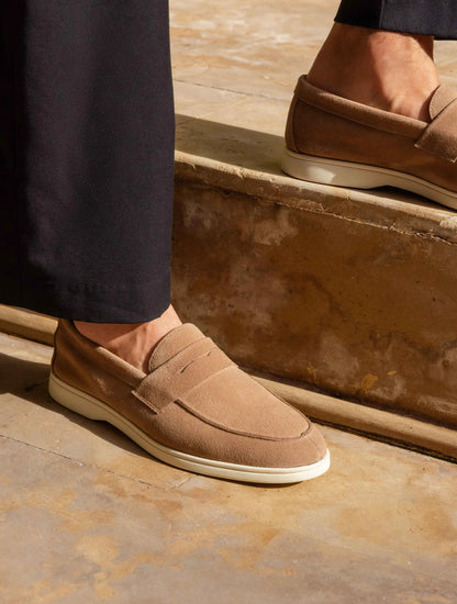 Bormes Suede Leather Loafer, Antilope