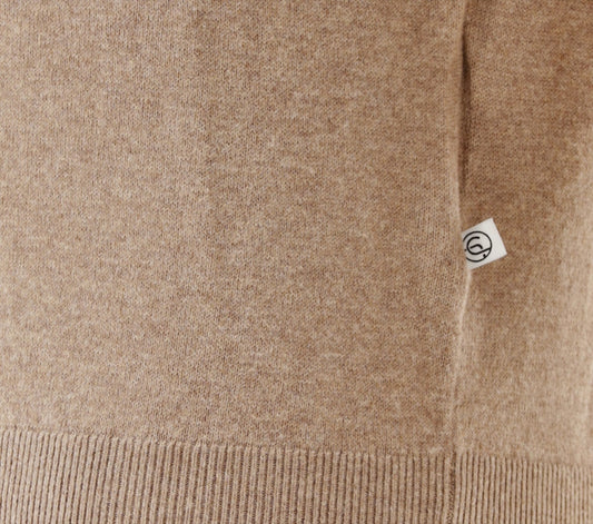 Round Collar Pullover, Beige