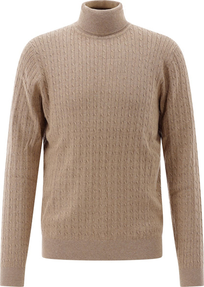 Roll-Collar Pullover, Beige